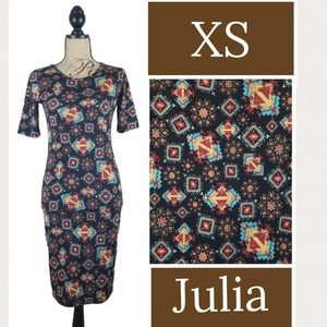 LulaRoe Aztec Print Julia Dress ~ Size XS/Extra Small